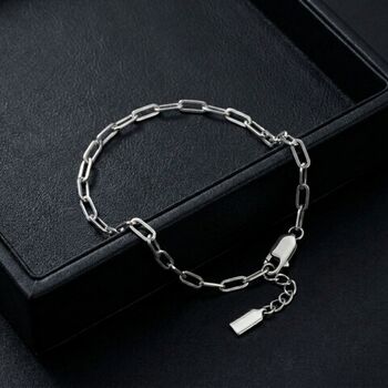 Paperclip Chain Silver Bracelet, 2 of 10