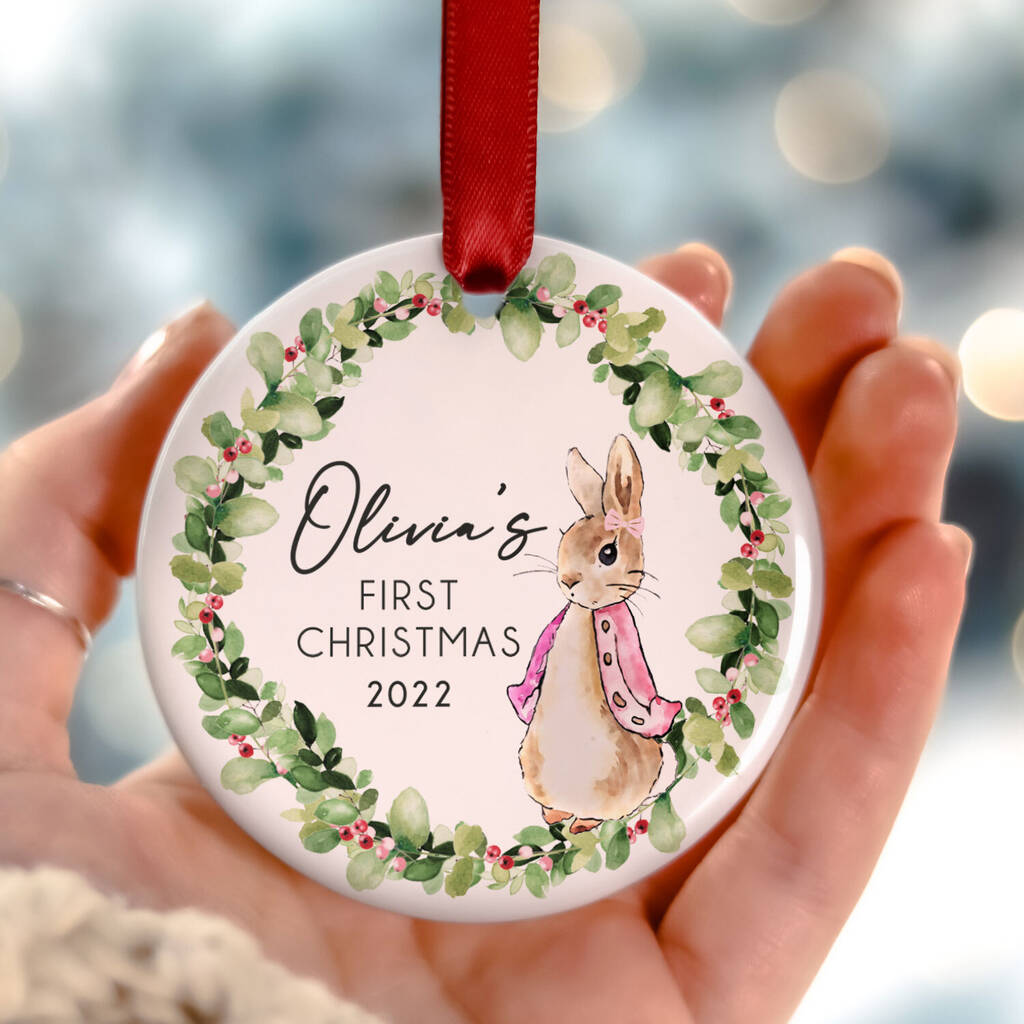 Baby's First Christmas Personalised Ceramic Bauble By Secret Creation Ltd