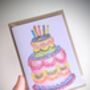 Bright Birthday Cake Birthday Card, thumbnail 4 of 6