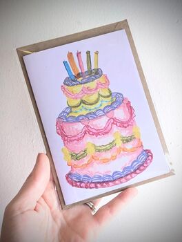 Bright Birthday Cake Birthday Card, 4 of 6