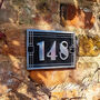 Personalised Linear Art Deco House Address Bespoke Plaque, thumbnail 1 of 4