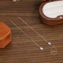 Sterling Silver Moonstone Oval Threader Earrings, thumbnail 6 of 11