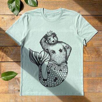 Mermaid Bear Organic T Shirt, 2 of 5