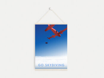 Go Skydiving Travel Poster Art Print, 6 of 8