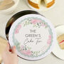 Personalised Abstract Rose Round Cake Storage Tin, thumbnail 2 of 5