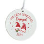 First Christmas Engaged Ceramic Ornament With Gnomes, thumbnail 2 of 7