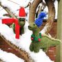 Christmas Dinosaur With Specs Hanging Felt Decoration, thumbnail 3 of 4