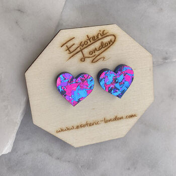 Colour Pop Confetti Heart Stud Earrings, 7 of 8