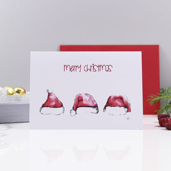 Santa Hat 'Merry Christmas' Christmas Card, 2 of 7