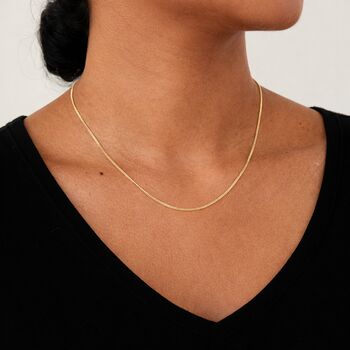 Solid 9ct Gold Medium Diamond Cut Curb Chain Necklace – 16in To 24in, 7 of 9