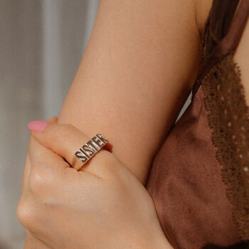 Custom Flat Name Personalised Ring, 5 of 8