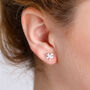 Lucky Solid Clover Silver Stud Earrings, thumbnail 1 of 5