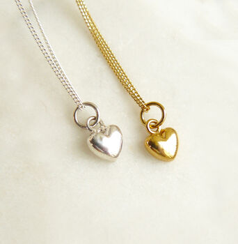 Tiny Heart Charm Necklace Sterling Silver, 3 of 8