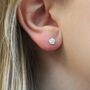 Sterling Silver Rose Flower Stud Earrings, thumbnail 4 of 8