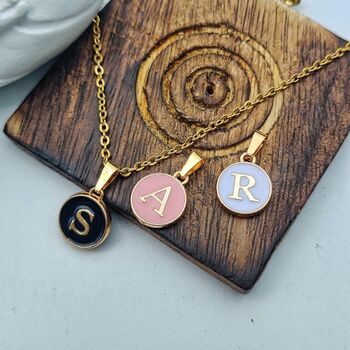 Personalized Mini Initial Letter Charm Pendant, 4 of 5