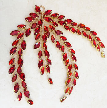 Red Crystal Leaf Headpiece, 5 of 6