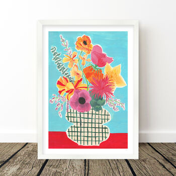 Colourful Vase Of Flowers Still Life Print, 6 of 8
