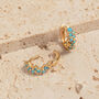 Turquoise Gold Vermeil Plated Galaxy Scatter Huggies, thumbnail 5 of 6