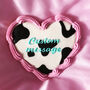 Personalised Retro Heart Iced Biscuit In Cow, thumbnail 1 of 3