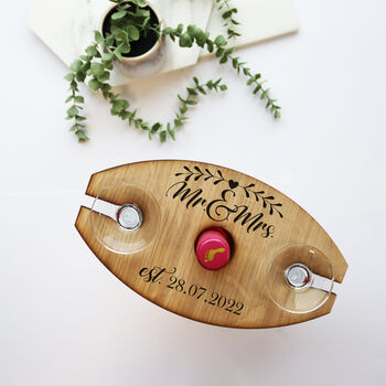 Wooden Wine Butler Date Night Couples Gift, 7 of 7