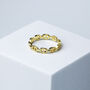 Gold Colour Sterling Silver Chain Link Adjustable Ring, thumbnail 1 of 5