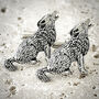 Wild Wolf Cufflinks Antiqued Pewter Wolves, thumbnail 1 of 5