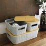 Multipurpose Grey Organizer Box With Bamboo Lid, thumbnail 8 of 8