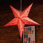 Red Paper Star Light | Christmas Hanging Lantern, thumbnail 1 of 5