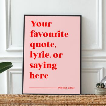 Personalised Quote Print Pink And Red, 2 of 7