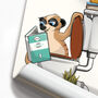 Meerkat In The Toilet, Funny Toilet Art, thumbnail 4 of 9