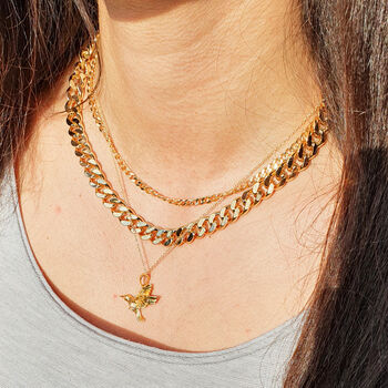 18k Gold Plated Hummingbird Necklace, 2 of 4