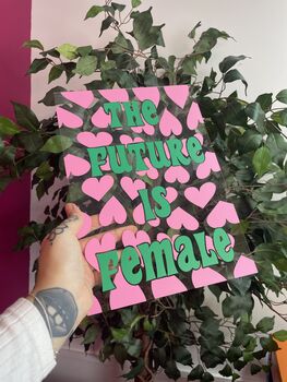 The Future Is Female Clear Acrylic Vinyl Plaque Decor, 8 of 11