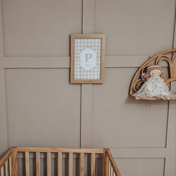 Personalised Beige Gingham Art Print, 3 of 5