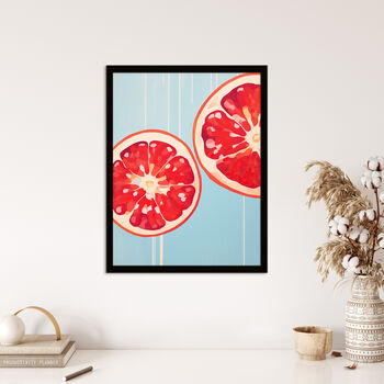 Juicy Red Pomegranate Bright Kitchen Wall Art Print, 4 of 6