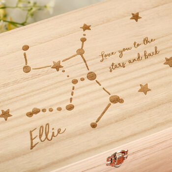 Personalised Star Sign Keepsake Memory Box For Her, 3 of 5
