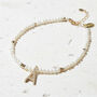 Pearl Letter Bracelet 18ct Gold Plated Vermeil, thumbnail 3 of 7