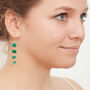 Emerald Gold Plated Silver Pebble Drop Earrings, thumbnail 5 of 9