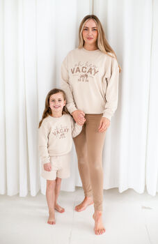 Ladies' And Kid's 'Oh Hey Vacay' Embroidered Sweatshirt Jumpers, 2 of 9