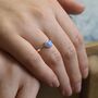 Sterling Silver Blue Opal Heart Ring, thumbnail 4 of 5