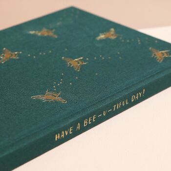 Teal Bee Fabric Notebook, 3 of 5