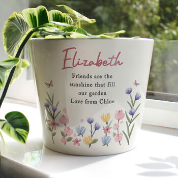 Personalised Floral Birthday Plant Pot, 3 of 4