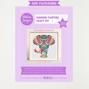 Mandala Elephant Diamond Painting Kit, 4 of 4