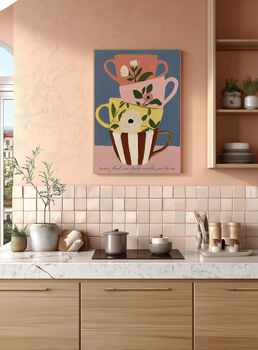 Tea Cup Stack Kitchen Art Print, 2 of 5
