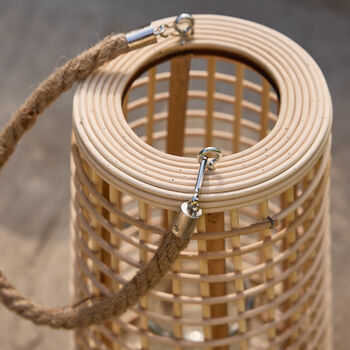 Roche Rattan Lantern With Rope Handle, 3 of 4