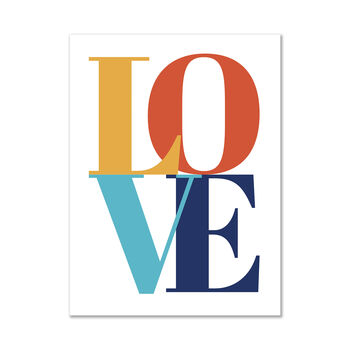 Bright Love Letters Wall Art Print, 2 of 4