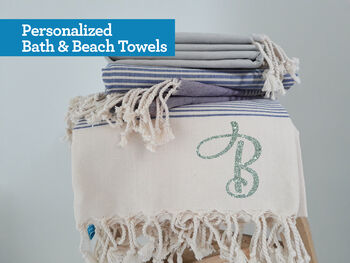 Personalised Natural Cotton Beach And Spa Towel, 10 of 10
