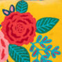 Saffron Yellow Floral Embroidered Cotton Velvet Cushion, thumbnail 2 of 7