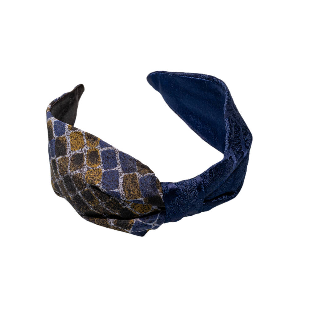 BLACK SILK AND FABRIC HAIRBAND 410877