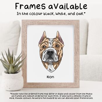 Personalised Pittie Owner Pet Portrait Print, 8 of 8