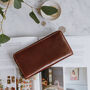 Leather Ziparound Purse, Brown, thumbnail 2 of 5